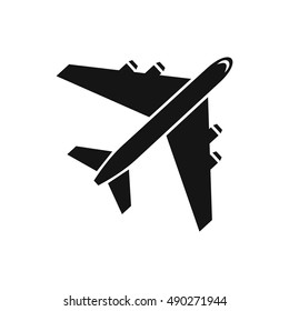 Passenger airliner icon in simple style on a white background vector illustration