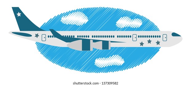 Passenger airliner in the sky
