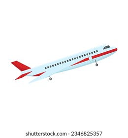 Passenger airplane flat vector llustration. Jet or aircraft for airlines, air transport isolated on white background. Aviation concept