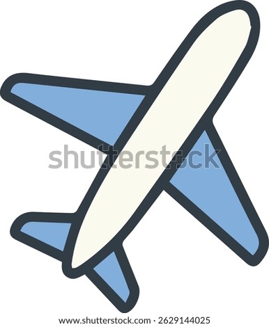 A passenger airplane icon in flight, side view vector.