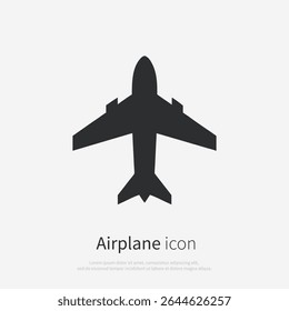 Passenger airplane icon silhouette.Vector logo of a aircraft . Illustration side view isolated on white background.