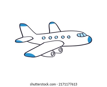 Passenger airplane isolated cartoon vector illustration