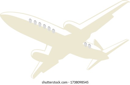 Passenger airplane liner in the sky. Vector illustration