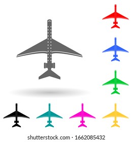 passenger airplane multi color style icon. Simple glyph, flat vector of transport view from above icons for ui and ux, website or mobile application