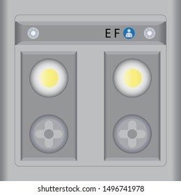 Passenger Airplane Overhead button control Vector