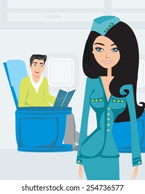 passenger in airplane reading a book