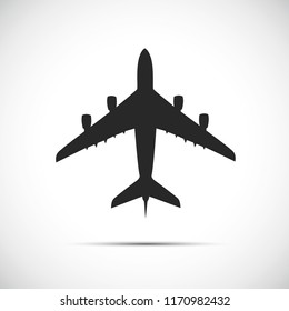 passenger airplane silhouette icon vector illustration EPS10