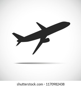 passenger airplanes black silhouette icon vector illustration EPS10