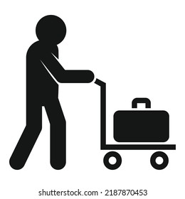 Passenger bag icon simple vector. Airline travel. Air bag