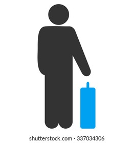 Passenger Baggage vector icon. Style is flat bicolor blue and gray symbol, rounded angles, white background.