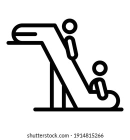 Passenger boarding icon. Outline passenger boarding vector icon for web design isolated on white background