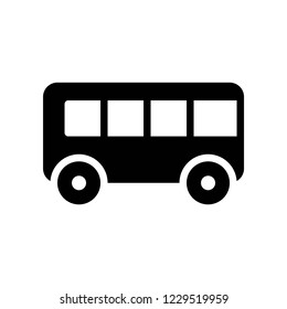 passenger bus car icon set solid or silhouette design.