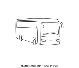 Passenger bus continuous line drawing. One line art of autobus, bus.