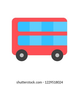 passenger bus cute car flat design icon set
