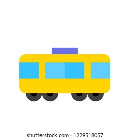 passenger bus cute car flat design icon set