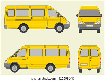Passenger bus, Russian transportation. Vector