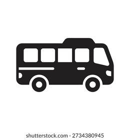 passenger bus silhouette vector icon public transport urban mobility commute travel tourism vehicle transit city street shuttle road motor automobile station driver