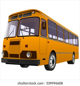 passenger bus for transportation of people on a white background