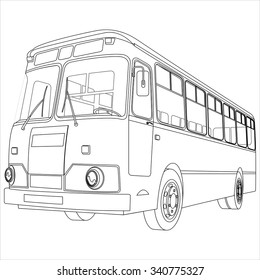 passenger bus for transportation of people on a white background