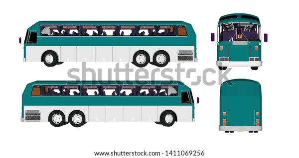 Passenger bus vector\
with white\
background
