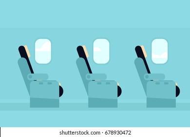 passenger cabin of the aircraft. Vector illustration
