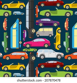 Passenger car background, seamless. Vector illustration