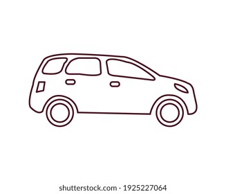 Personenwagen auf weißem Hintergrund, Vektorgrafik