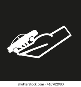 passenger car, a hand icon