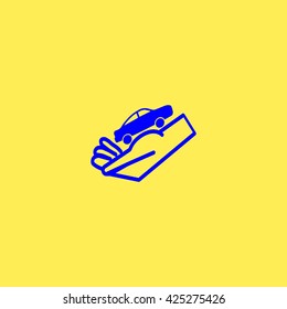 passenger car, a hand icon