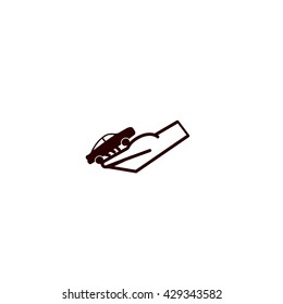 passenger car, a hand icon