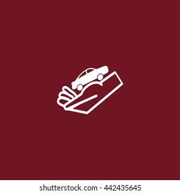 passenger car, a hand icon
