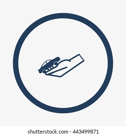 passenger car, a hand icon