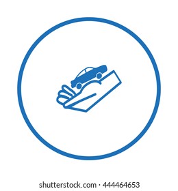 passenger car, a hand icon