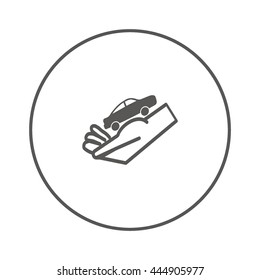 passenger car, a hand icon