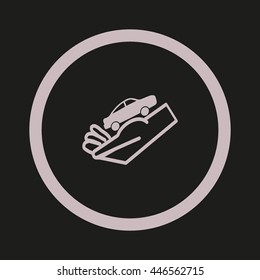 passenger car, a hand icon