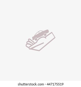 passenger car, a hand icon