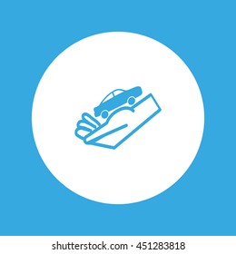 passenger car, a hand icon