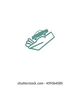 passenger car, a hand icon