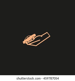 passenger car, a hand icon