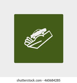 passenger car, a hand icon