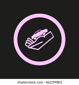 passenger car, a hand icon