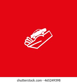 passenger car, a hand icon