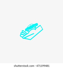 passenger car, a hand icon