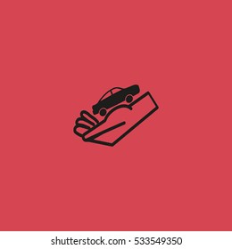 passenger car, a hand icon
