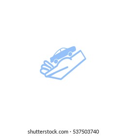 passenger car, a hand icon