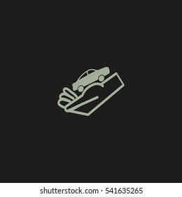 passenger car, a hand icon