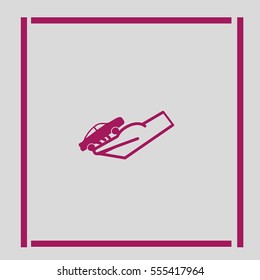 passenger car, a hand icon