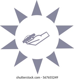 passenger car, a hand icon