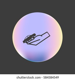 passenger car, a hand icon