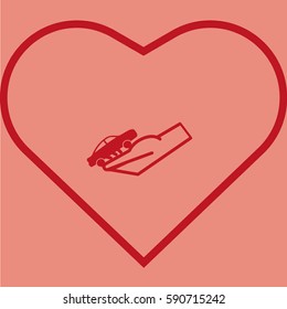 passenger car, a hand icon